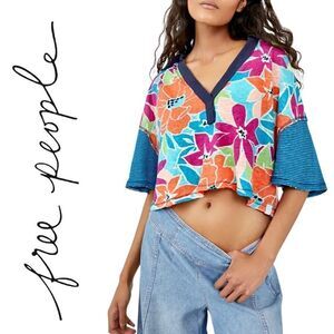 NWT Free People On a Boat Polo Tee